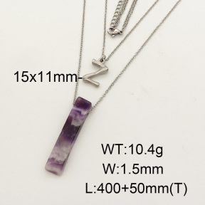 Natural Amethyst SS Necklace  FN0000735bbml-900