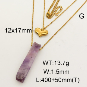 Natural Amethyst SS Necklace  FN0000736bbov-900