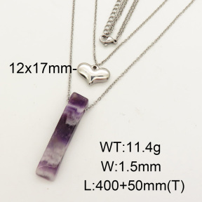 Natural Amethyst SS Necklace  FN0000738bbml-900