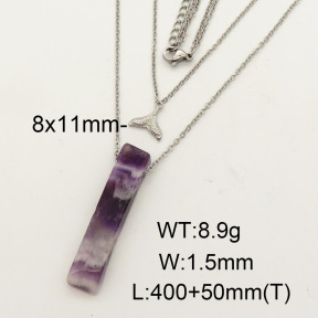 Natural Amethyst SS Necklace  FN0000739vbmb-900