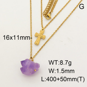 Natural Amethyst SS Necklace  FN0000741vbnl-900