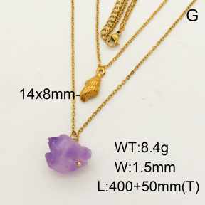 Natural Amethyst SS Necklace  FN0000742vbnl-900