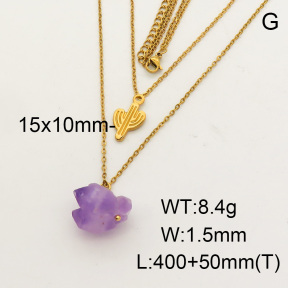 Natural Amethyst SS Necklace  FN0000743vbnl-900