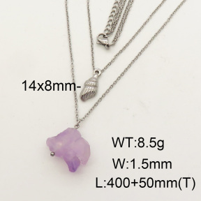 Natural Amethyst SS Necklace  FN0000745vbmb-900