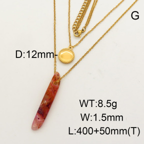 Natural Agate SS Necklace  FN0000748vbnl-900