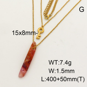 Natural Agate SS Necklace  FN0000749vbnl-900