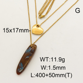 Natural Agate SS Necklace  FN0000758abol-900