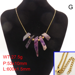 Natural Amethyst SS Necklace  FN0000781bhbl-900