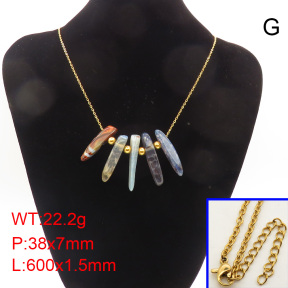 Natural Agate SS Necklace  FN0000783bhbl-900