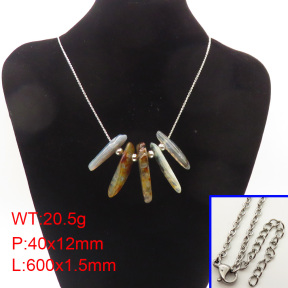 Natural Agate SS Necklace  FN0000787vbpb-900