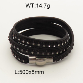 Genuine Leather SS Bracelet  3B4001457aivb-716