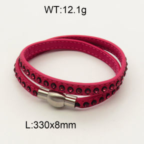Genuine Leather SS Bracelet  3B4001458aivb-716