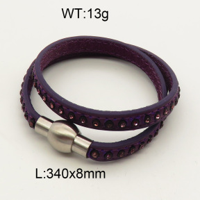 Genuine Leather SS Bracelet  3B4001459aivb-716