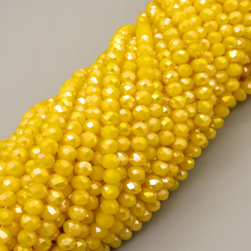 Glass Beads,Flat Bead,Faceted,Dyed,AB Golden Yellow,10 strands/package,2mm,(44cm),17",about 190 pcs/strand,Hole:0.8mm,about 4.5g/strand  XBG00504vaia-L021