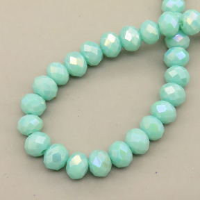 Glass Beads,Flat Bead,Faceted,Dyed,AB Cyan,10 strands/package,2mm,(44cm),17",about 190 pcs/strand,Hole:0.8mm,about 4.5g/strand  XBG00506vaia-L021