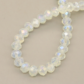 Glass Beads,Flat Bead,Faceted,Dyed,AB Milk White,10 strands/package,2mm,(44cm),17",about 190 pcs / strand,Hole:0.8mm,about 4.5g/strand  XBG00510aaho-L021