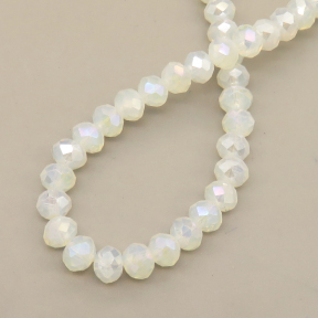 Glass Beads,Flat Bead,Faceted,Dyed,AB Milky White,10 strands/package,2mm,(44cm),17",about 190 pcs / strand,Hole:0.8mm,about 4.5g/strand  XBG00512aaho-L021
