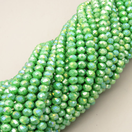 Glass Beads,Flat Bead,Faceted,Dyed,AB Grass Green,10 strands/package,2mm,(44cm),17",about 190 pcs/strand,Hole:0.8mm,about 4.5g/strand  XBG00514vaia-L021
