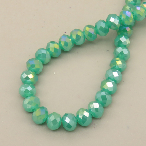 Glass Beads,Flat Bead,Faceted,Dyed,AB Emerald Green,10 strands/package,2mm,(44cm),17",about 190 pcs/strand,Hole:0.8mm,about 4.5g/strand  XBG00516vaia-L021