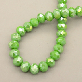 Glass Beads,Flat Bead,Faceted,Dyed,AB Green,10 strands/package,2mm,(44cm),17",about 190 pcs/strand,Hole:0.8mm,about 4.5g/strand  XBG00518vaia-L021