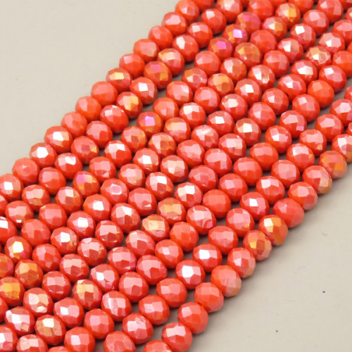 Glass Beads,Flat Bead,Faceted,Dyed,AB Tangerine,10 strands/package,2mm,(44cm),17",about 190 pcs/strand,Hole:0.8mm,about 4.5g/strand  XBG00520vaia-L021