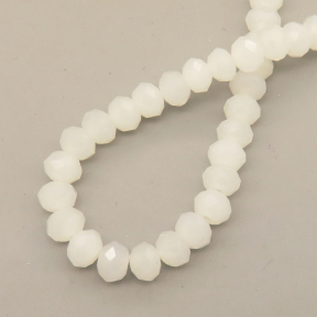 Glass Beads,Flat Bead,Faceted,Dyed,Milky White,10 strands/package,2mm,(44cm),17",about 190 pcs/strand,Hole:0.8mm,about 4.5g/strand  XBG00522vaia-L021