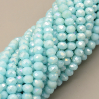 Glass Beads,Flat Bead,Faceted,Dyed,AB Sky Blue,10 strands/package,2mm,(44cm),17",about 190 pcs/strand,Hole:0.8mm,about 4.5g/strand  XBG00530vaia-L021