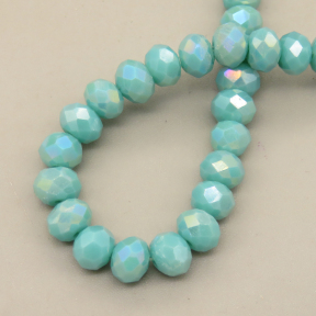 Glass Beads,Flat Bead,Faceted,Dyed,AB Cyan,10 strands/package,2mm,(44cm),17",about 190 pcs/strand,Hole:0.8mm,about 4.5g/strand  XBG00532vaia-L021