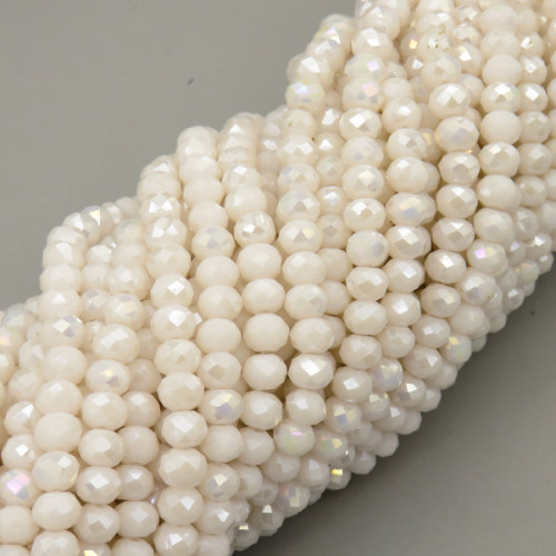 Glass Beads,Flat Bead,Faceted,Dyed,AB Pink White,10 strands/package,2mm,(44cm),17",about 190 pcs/strand,Hole:0.8mm,about 4.5g/strand  XBG00536vaia-L021