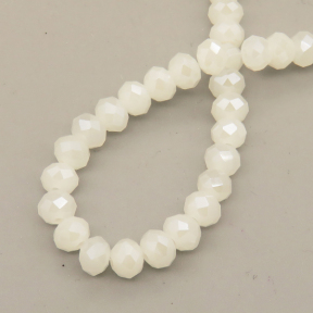 Glass Beads,Flat Bead,Faceted,Dyed,AB Milky White,10 strands/package,2mm,(44cm),17",about 190 pcs/strand,Hole:0.8mm,about 4.5g/strand  XBG00542vaia-L021