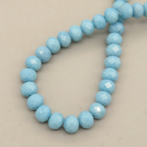 Glass Beads,Flat Bead,Faceted,Dyed,Sky Blue,10 strands/package,2mm,(44cm),17",about 190 pcs/strand,Hole:0.8mm,about 4.5g/strand  XBG00566vaia-L021