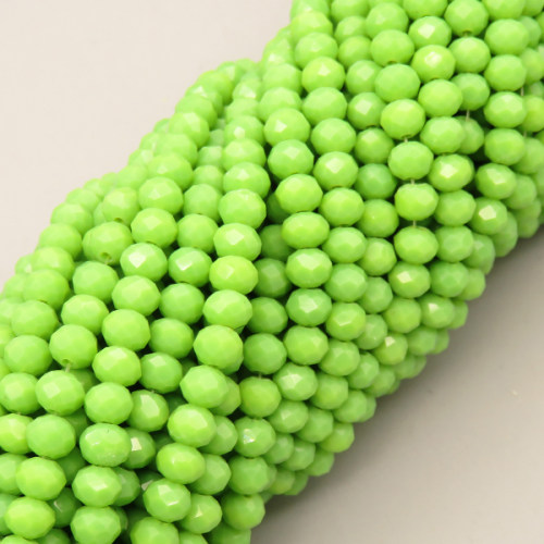 Glass Beads,Flat Bead,Faceted,Dyed,Apple Green,10 strands/package,2mm,(44cm),17",about 190 pcs/strand,Hole:0.8mm,about 4.5g/strand  XBG00582vaia-L021