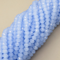 Glass Beads,Flat Bead,Faceted,Dyed,Light Blue,10 strands/package,2mm,(44cm),17",about 190 pcs/strand,Hole:0.8mm,about 4.5g/strand  XBG00586vaia-L021