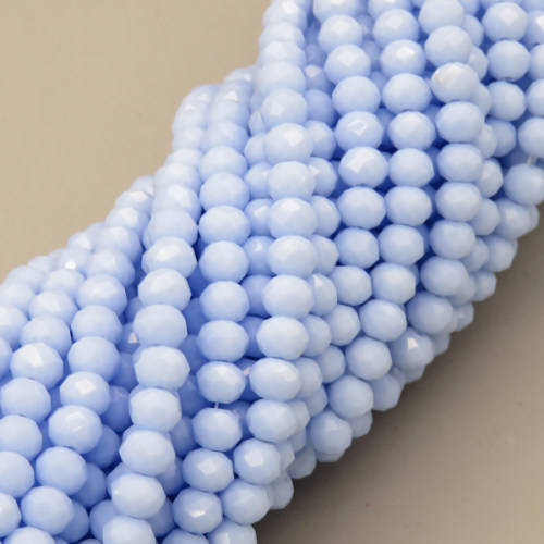 Glass Beads,Flat Bead,Faceted,Dyed,Light Blue,10 strands/package,2mm,(44cm),17",about 190 pcs/strand,Hole:0.8mm,about 4.5g/strand  XBG00590vaia-L021