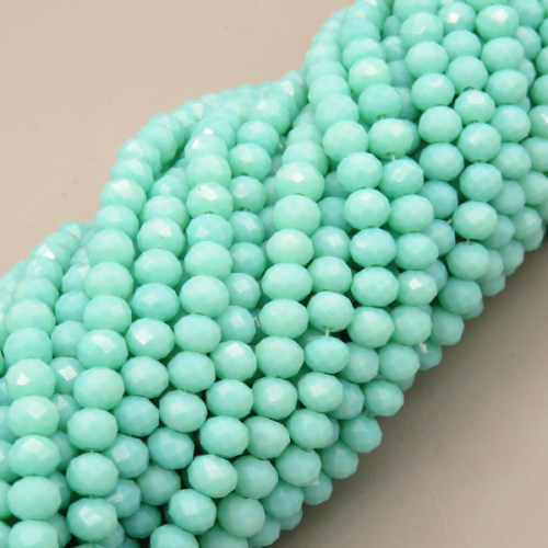 Glass Beads,Flat Bead,Faceted,Dyed,Cyan,10 strands/package,2mm,(44cm),17",about 190 pcs/strand,Hole:0.8mm,about 4.5g/strand  XBG00596vaia-L021