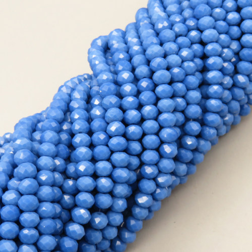 Glass Beads,Flat Bead,Faceted,Dyed,Blue,10 strands/package,2mm,(44cm),17",about 190 pcs/strand,Hole:0.8mm,about 4.5g/strand  XBG00606vaia-L021
