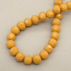Glass Beads,Flat Bead,Faceted,Dyed,Ocher-yellow,10 strands/package,2mm,(44cm),17",about 190 pcs/strand,Hole:0.8mm,about 4.5g/strand  XBG00608vaia-L021