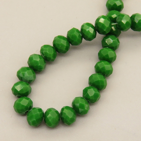 Glass Beads,Flat Bead,Faceted,Dyed,Grass Green,10 strands/package,2mm,(44cm),17",about 190 pcs/strand,Hole:0.8mm,about 4.5g/strand  XBG00622vaia-L021
