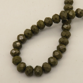 Glass Beads,Flat Bead,Faceted,Dyed,Army Green,10 strands/package,2mm,(44cm),17",about 190 pcs/strand,Hole:0.8mm,about 4.5g/strand  XBG00650vaia-L021