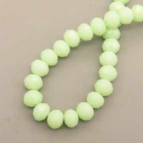 Glass Beads,Flat Bead,Faceted,Dyed,Light Apple Green,10 strands/package,2mm,(44cm),17",about 190 pcs/strand,Hole:0.8mm,about 4.5g/strand  XBG00652vaia-L021