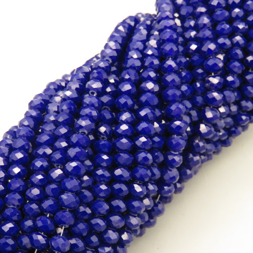 Glass Beads,Flat Bead,Faceted,Dyed,Royal Blue,10 strands/package,2mm,(44cm),17",about 190 pcs/strand,Hole:0.8mm,about 4.5g/strand  XBG00654vaia-L021