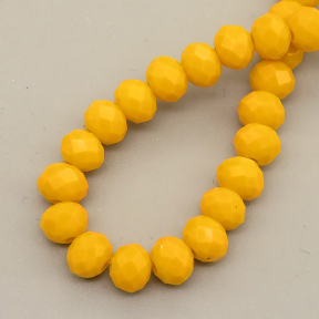 Glass Beads,Flat Bead,Faceted,Dyed,Yellow,10 strands/package,2mm,(44cm),17",about 190 pcs/strand,Hole:0.8mm,about 4.5g/strand  XBG00660vaia-L021
