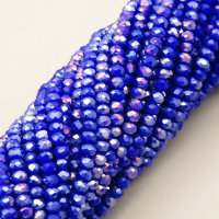 Glass Beads,Flat Bead,Faceted,Dyed,AB Royal Blue,10 strands/package,2mm,(44cm),17",about 190 pcs/strand,Hole:0.8mm,about 4.5g/strand  XBG00672vaia-L021