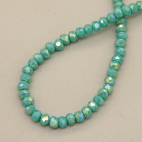 Glass Beads,Flat Bead,Faceted,Dyed,AB Emerald Green,10 strands/package,2mm,(44cm),17",about 190 pcs/strand,Hole:0.8mm,about 4.5g/strand  XBG00674vaia-L021