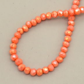 Glass Beads,Flat Bead,Faceted,Dyed,AB Orange Red,10 strands/package,2mm,(44cm),17",about 190 pcs/strand,Hole:0.8mm,about 4.5g/strand  XBG00676vaia-L021