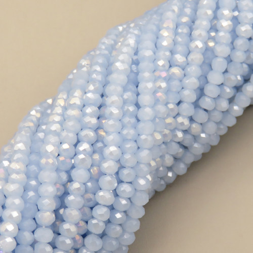 Glass Beads,Flat Bead,Faceted,Dyed,AB Sea Blue,10 strands/package,2mm,(44cm),17",about 190 pcs/strand,Hole:0.8mm,about 4.5g/strand  XBG00682vaia-L021