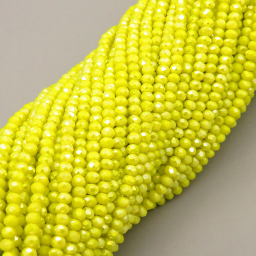 Glass Beads,Flat Bead,Faceted,Dyed,AB Fluorescein,10 strands/package,2mm,(44cm),17",about 190 pcs/strand,Hole:0.8mm,about 4.5g/strand  XBG00692vaia-L021