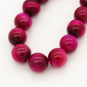 Natural Tiger Eye,Round,Rose red,Dyed,6mm,Hole:0.8mm,about  63 pcs/strand,about 22 g/strand,5 strands/package,15"(38cm),XBGB00010ahjb-L001