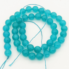 Natural Amazonite,Round,Sea Blue,Dyed,6mm,Hole:0.8mm,about  63 pcs/strand,about 22 g/strand,5 strands/package,15"(38cm),XBGB00019bhia-L001