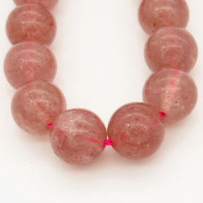 Natural Strawberry Quartz,Round,Pink,6mm,Hole:0.8mm,about  63 pcs/strand,about 22 g/strand,5 strands/package,15"(38cm),XBGB00022bhia-L001